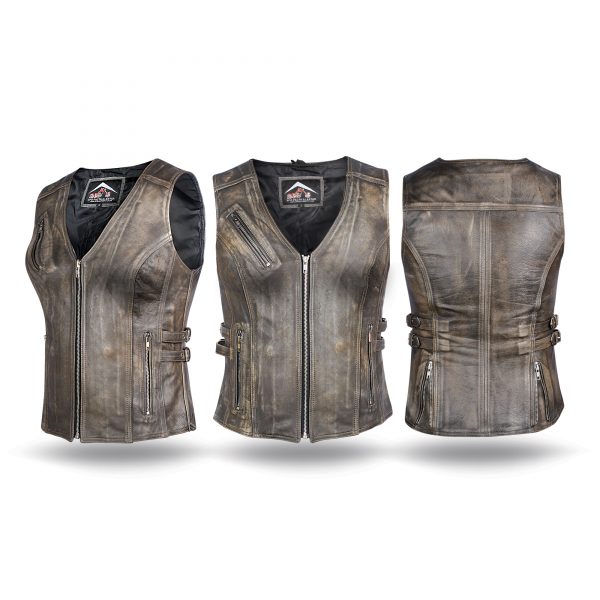 LADIES LEATHER VEST 