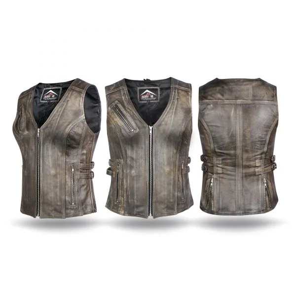 LADIES LEATHER VEST 