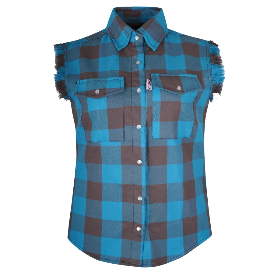 LADIES FLANNEL CUTT OFF SHIRT